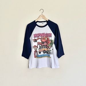 New Oberpfalz Brewing Hopwagen IPA Racing Toad Graphic Baseball Shirt Adult L